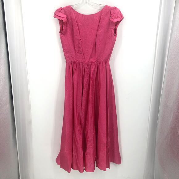 Dessy Creations VINTAGE Round Neck Fit Flare Party Dress Cap Short Sleeves SZ 10 - Picture 1 of 9